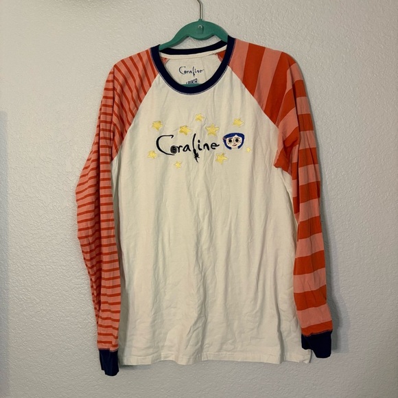 Rare Coraline Icons Striped Long Sleeve T-Shirt - BoxLunch Exclusive- SOLD OUT! - Picture 1 of 9